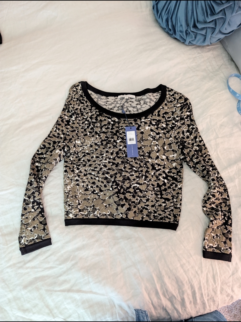Rebecca Minkoff NWT Gwen Cropped Knit Sweater Green Multi S